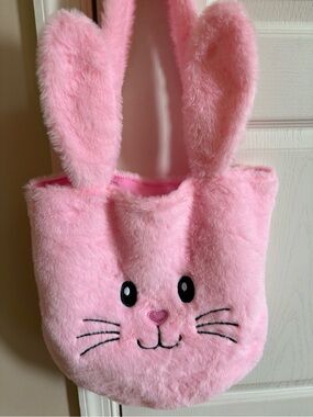 Pink Bunny Plush Kids Tote Bag